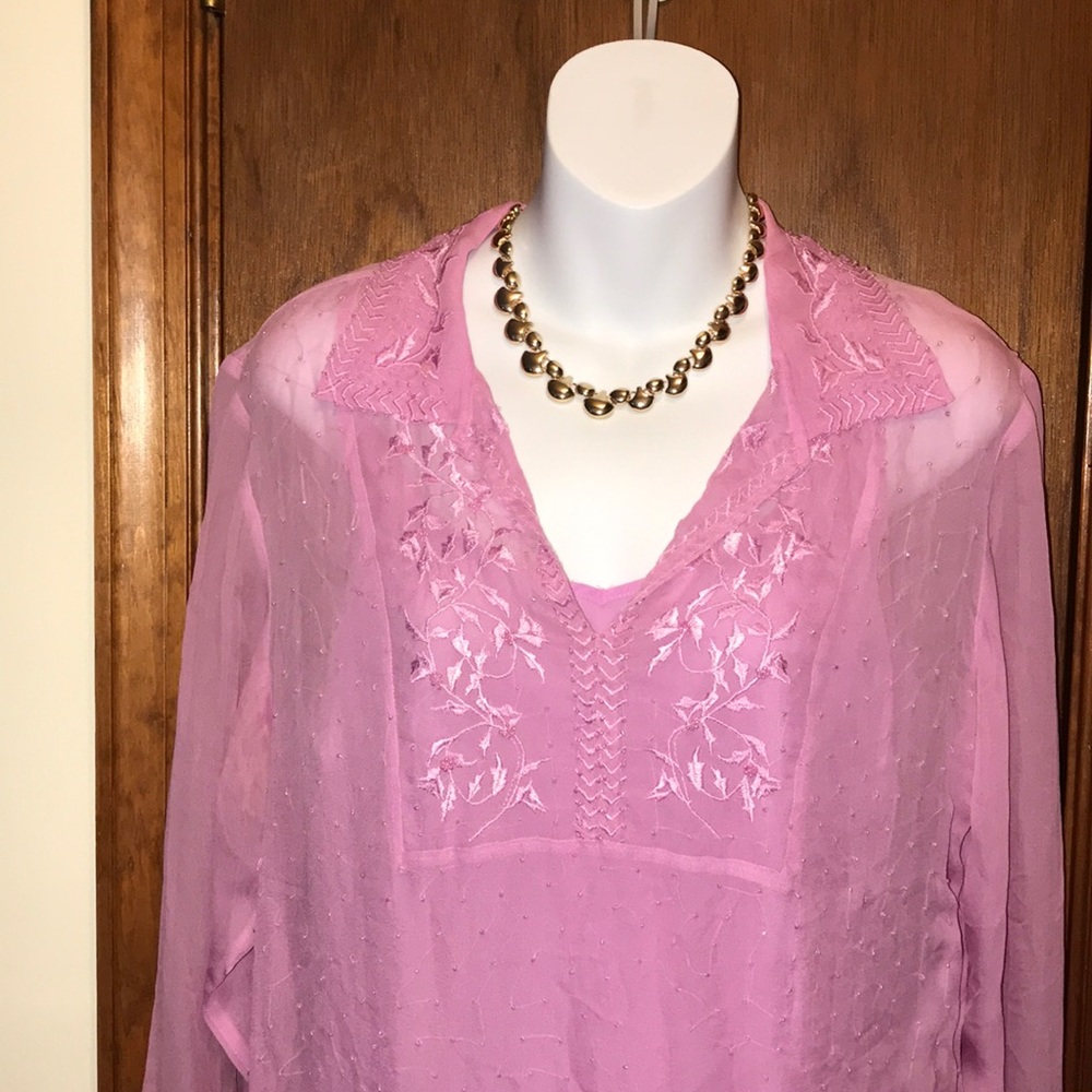 🌹ICE Beaded Sheer Blouse - Picture 2 of 8